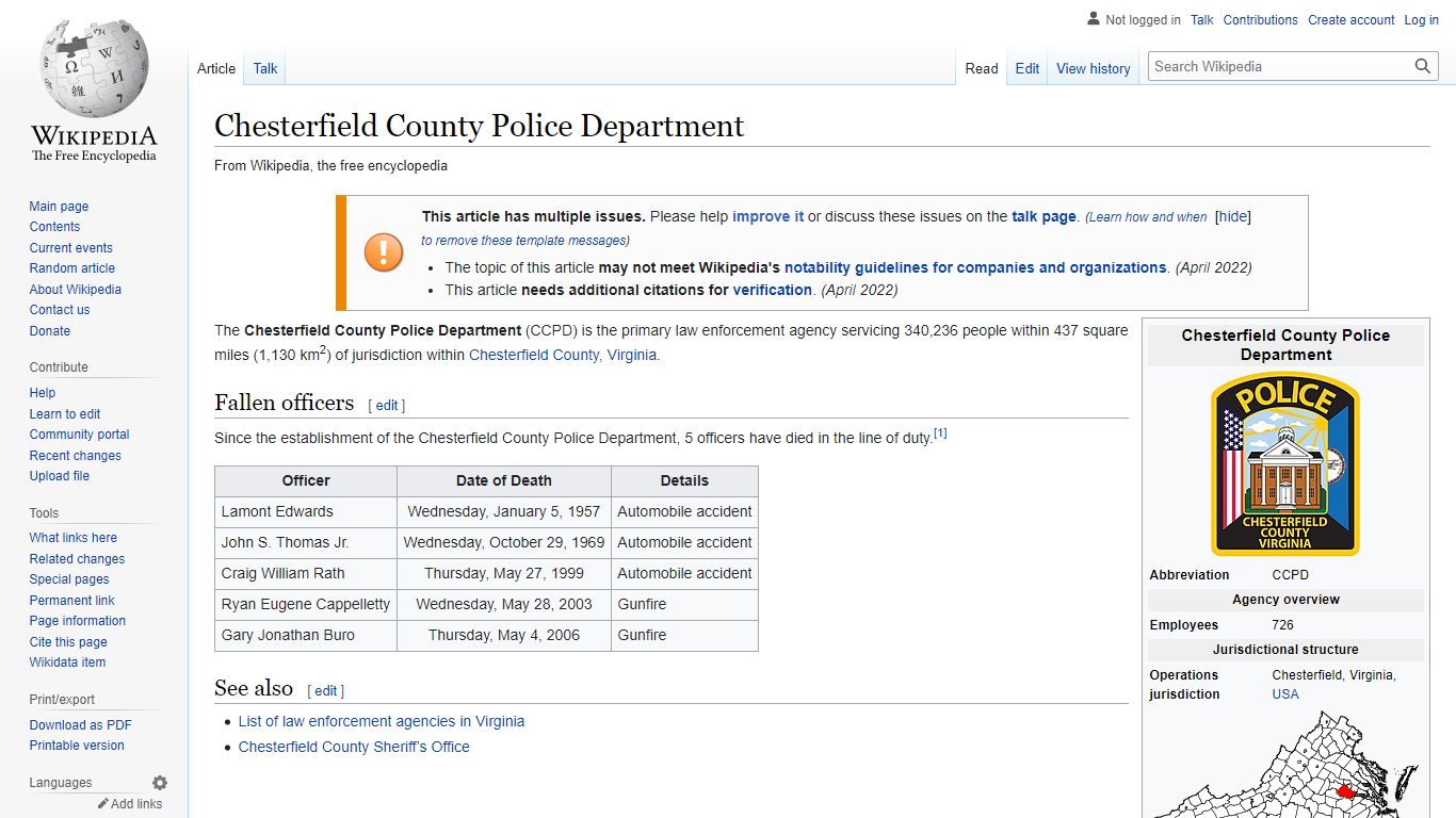 Chesterfield County Police Department - Wikipedia